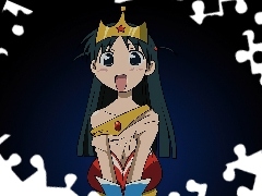 długie włosy, korona, School Rumble