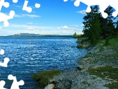 Niebo, Świerki, Piękne, Jezioro