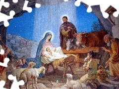Stajenka, Jezus, Maryja, Józef