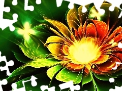 Fractalius, Motyle, Kolorowy, Kwiat