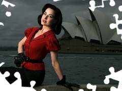 Rękawiczki, Bluzeczka, Dita Von Teese, Czerwona