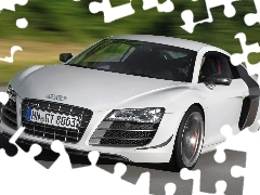 Kolor, Biały, Audi, Drzewa, R8