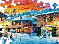 Ulica, Zima, Miasteczko