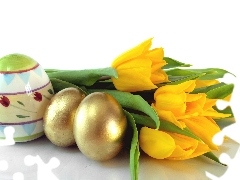 Tulipany, Jajka, Pisanki, Kwiaty, Wielkanocne