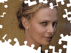 upięte, włosy, Charlize Theron