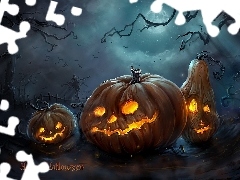 Grafika, Dynie, Halloween, Straszne