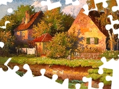 Staw, Kaczki, Domy
