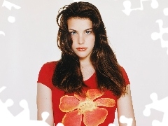 Kwiatek, Bluzka, Liv Tyler, Czerwona