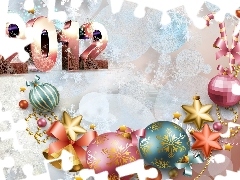 2012, Rok, Bombki, Grafika, Nowy