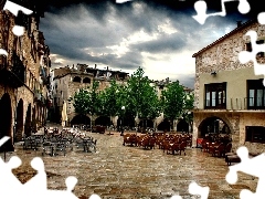 Hiszpania, Girona, Domy, Restauracje