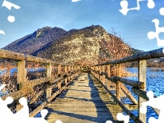 Góry, Rzeka, Drewniany, Most