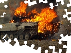 Irak, Wojna, Płonący, Transporter