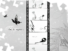 film, klisza, Bleach, ludzie, motyl