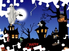 drzewa , duchy, Halloween