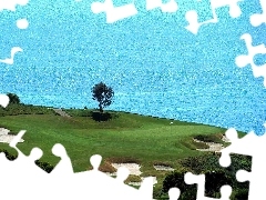 pole golfowe , morze, Sportowe Golf