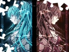 Niebieska, Hatsune Miku, Różowo