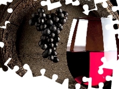 Winogrona, Wino, Beczka, Kieliszek