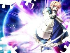 suknia, taniec, Fate Stay Night, kobieta