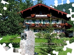 Góry, Figurki, Dom, Niemcy, Ogród