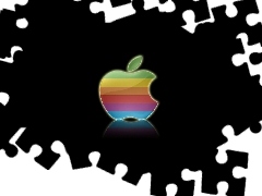 Czarne, Apple, Tęczowe, Tło, Paski