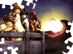 ludzie, słońce, Saiyuki, ptak