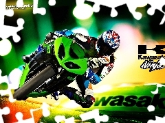 Motocyklista, Logo, Kawasaki Ninja ZX-10R, Zielony