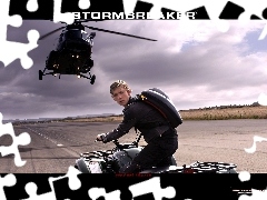 ulica, śmigłowiec, quad, Stormbreaker, niebo, Alex Pettyfer