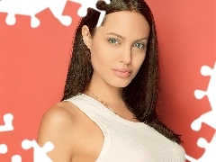 biały top, Angelina Jolie