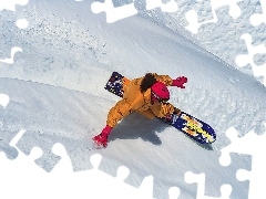 zima, śnieg, Snowbording, deska