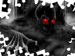Oczy, Czerwone, Czarna, Halloween, Śmierć