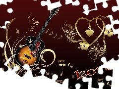 Muzyka, Gitara, Walentynki, Serduszka