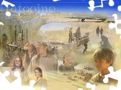 pustynia, ludzie, Star Wars, Jake Lloyd