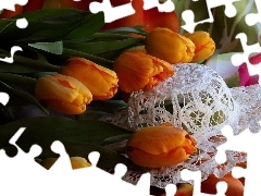 Kapelusz, Koronkowy, Pomarańczowe, Tulipany