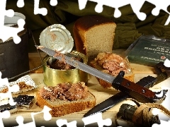 Nóż, Menażka, Żołnierski, Tuszonka, Zapalniczka, Chleb