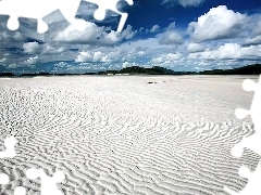 Plaża, Piasek, Chmury