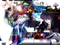 pistolet, postać, Ghost In The Shell, miasto