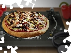 Papryka, Pomidory, Pizza, Gramofon