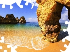 Portugalia, Algarve, Morze, Skały