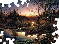 Las, Terry Avon Redlin, Obraz, Sadzawka, Reprodukcja