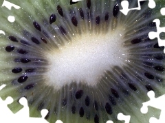 Kiwi, Pestki, Przekrojone