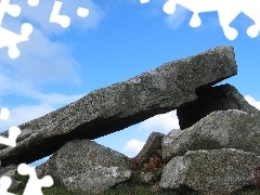 Ruiny, Walia, Wielka, Dolmen Carreg, Brytania