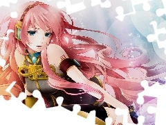 Włosy, Różowe, Megurine Luka, Medalion