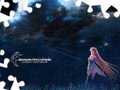 długie włosy, chmury, Shingetsutan Tsukihime
