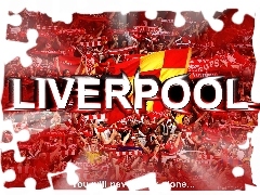 Napis, Liverpool, Flagi, Szaliki