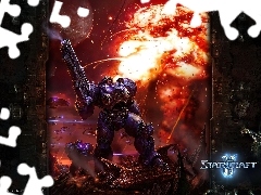 Starcraft 2, wybuch, postać, robot