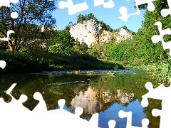 Skały, Odbicie, Rzeka