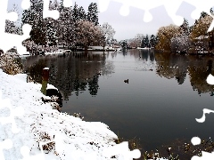 Drake, Park, Zima, Oregon, Jeziorko