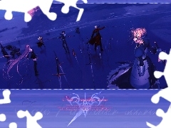 miecze, ludzie, Fate Stay Night, napisy