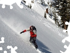 deska , śnieg, Snowbording