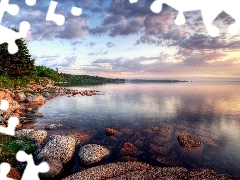 Jezioro, Kamienie, Chmury